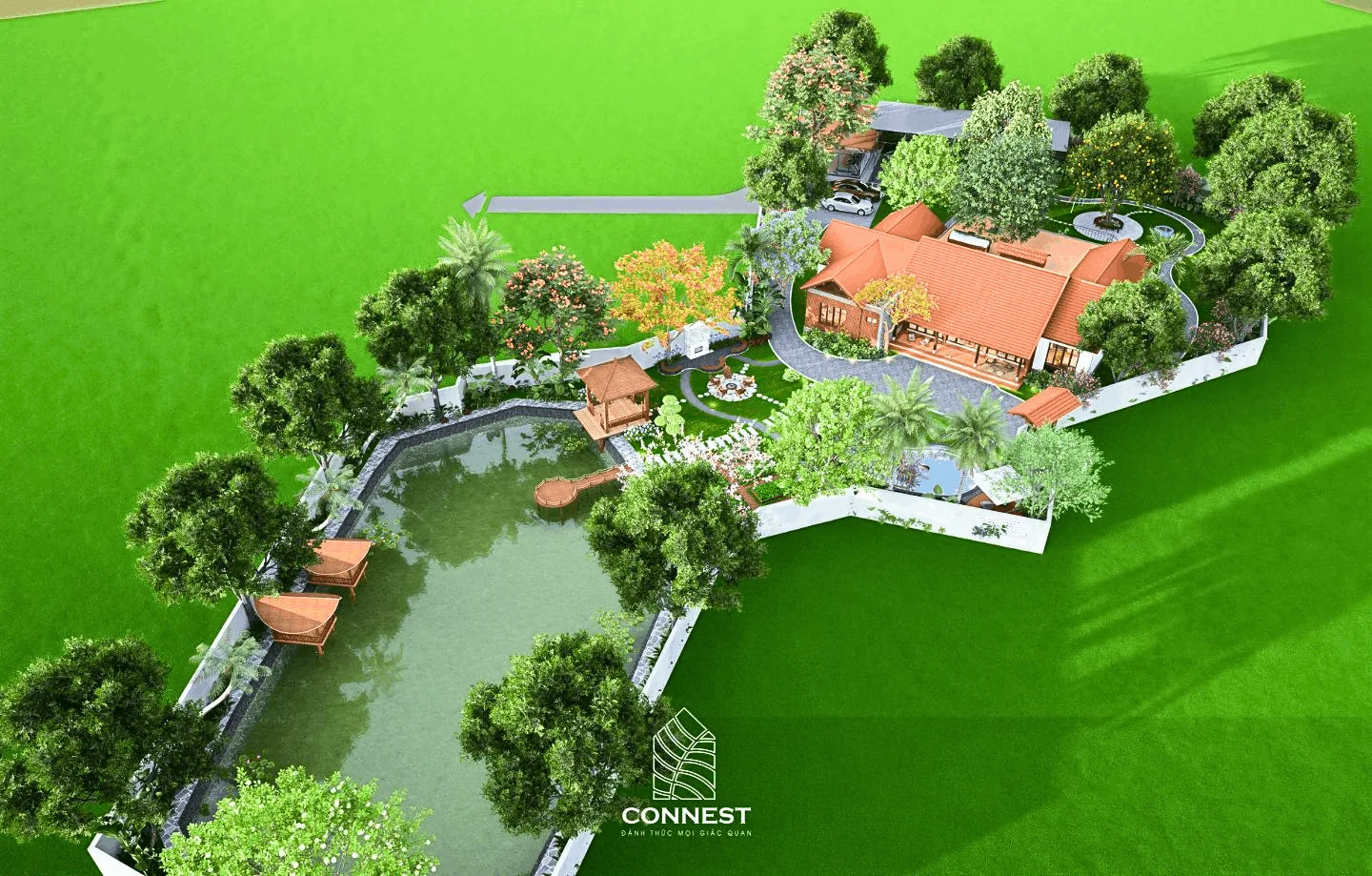 Nhà vườn 1 tầng Miền Xanh Bắc Giang